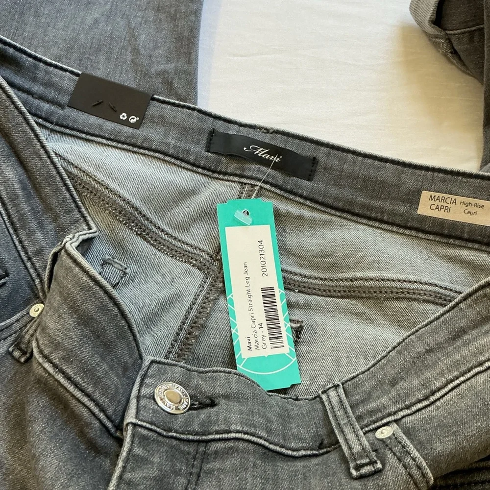 Mavi Marcia High Rise Capri Jeans Size 32 Grey NWT